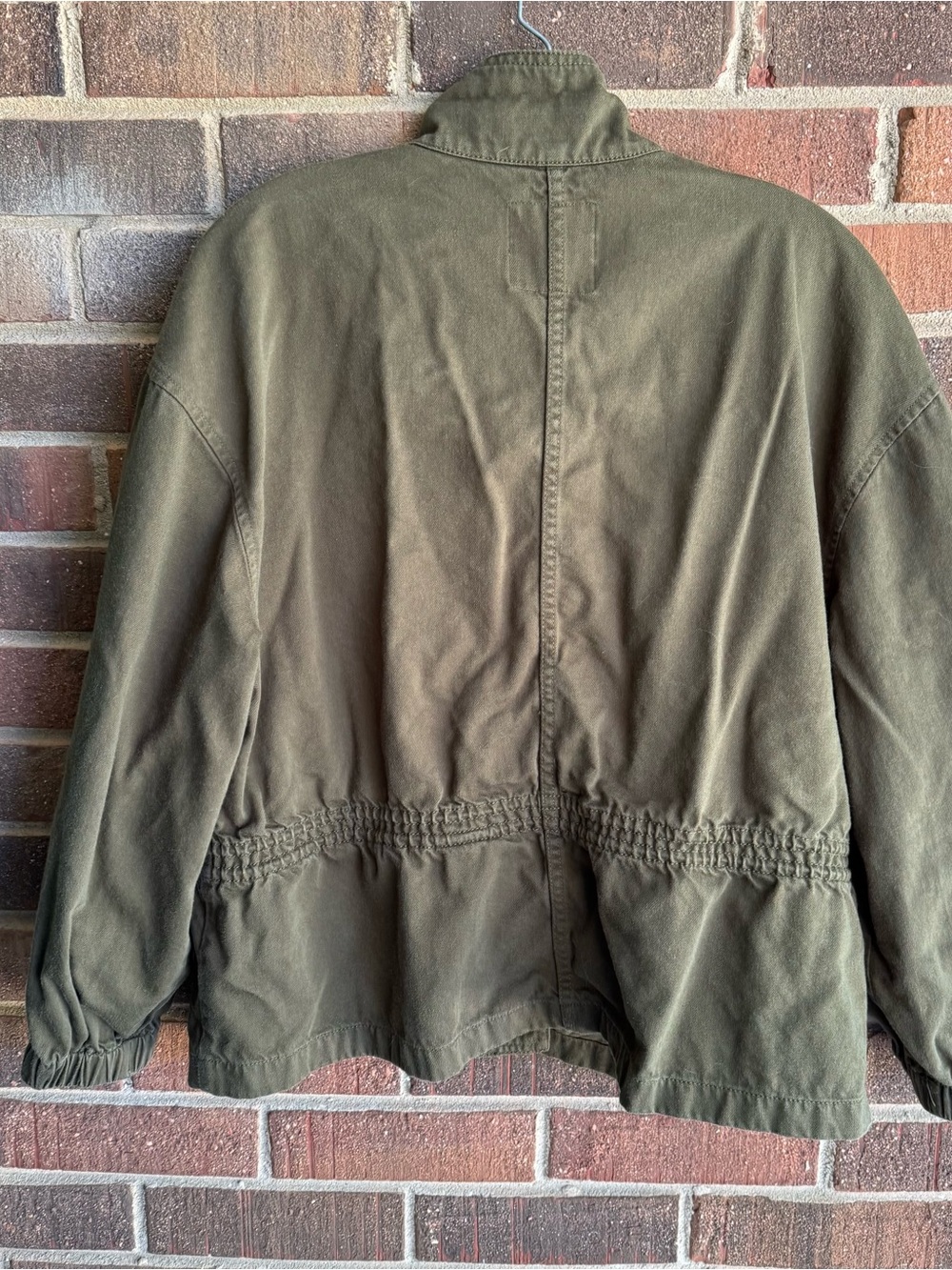 Olive Green Button-Front Utility Jacket - Picture 8 of 11